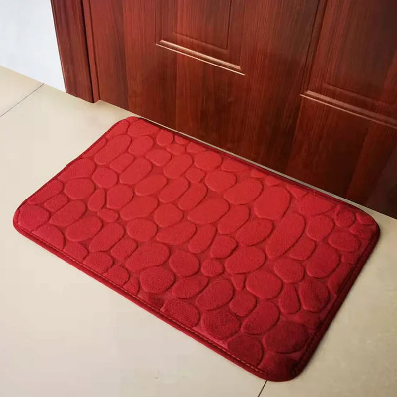 Memory Foam Bath Mat Coral Velvet Super Non-Slip Rapid Water Absorption Soft and Comfortable Easier to Dry Machine Wash Bathroom