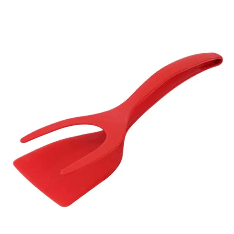 2 in 1 Nylon Grip Flip Tongs Egg Spatula Tongs Steak Spatula Tongs Clamp Pancake Fried Turners Kitchen Accessories