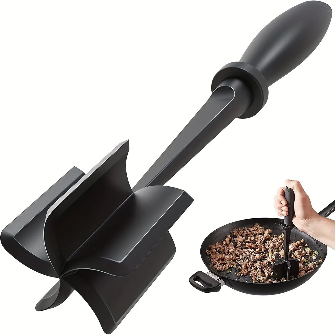 Kitchen Meat Chopper Ground Beef Masher Mixing Grinding and Pounding Spatula Meat Scraper for Mincing Meat Home Gadgets