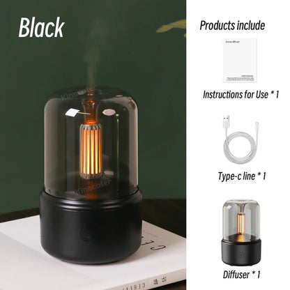 Home Portable Aroma Diffuser USB Air Humidifier Essential Oil Night Light Cold Mist Maker Sprayer for Gift Bedroom