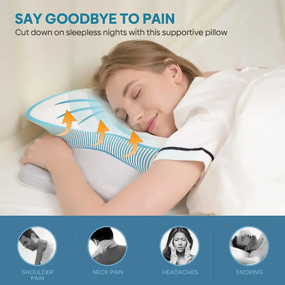 Pulatree Odorless Orthopedic Pillow for Neck and Shoulder Pain Memory Foam Neck Pillow Ergonomic Sleeping Cervical Pillow