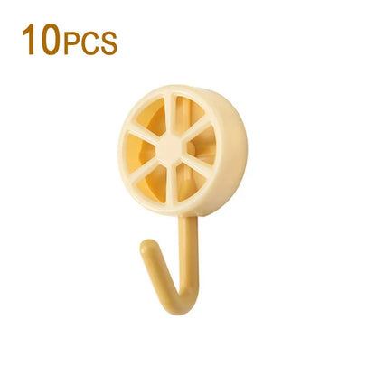 10PCS Self Adhesive Wall Hook Strong without Drilling Coat Bag Bathroom Door Kitchen Towel Hanger Hooks Home Storage Accessories