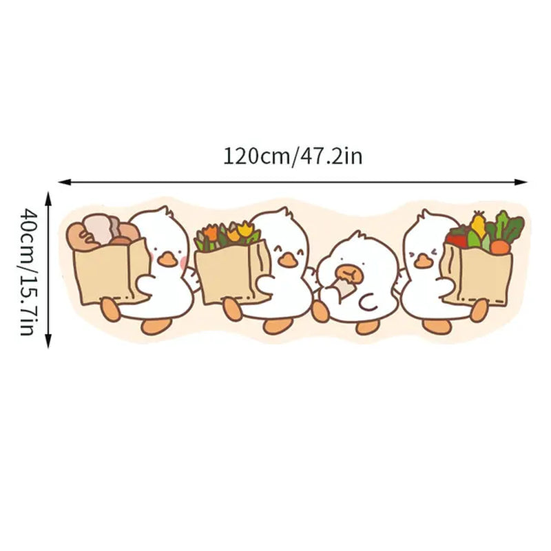 Cartoon Kitchen Carpet Absorbent Non-Slip Bathroom Floor Mats Irregular Duck Long Rugs for Living Room Balcony Matalfombra