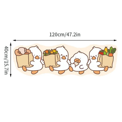 Cartoon Kitchen Carpet Absorbent Non-Slip Bathroom Floor Mats Irregular Duck Long Rugs for Living Room Balcony Matalfombra