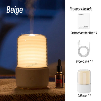 Home Portable Aroma Diffuser USB Air Humidifier Essential Oil Night Light Cold Mist Maker Sprayer for Gift Bedroom