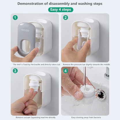 Automatic Toothpaste Dispenser Squeezers Toothpaste Tooth Dust-Proof Toothbrush Holder Wall Mount Stand Bathroom Accessories Set