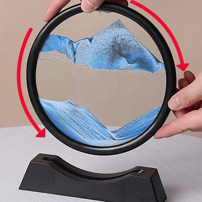 3D Moving Sand Art Nordic Creative Oranment Liquid Hourglass Flowing Sand Sandscape round Quicksand Painting Home Decor Gifts