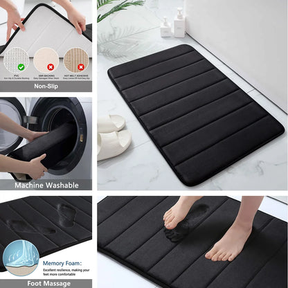 Super Absorbent Bath Mat Memory Foam Carpet Non-Slip Bathroom Rug Bathtub Side Floor Rugs Shower Room Doormat Toilet Footpad