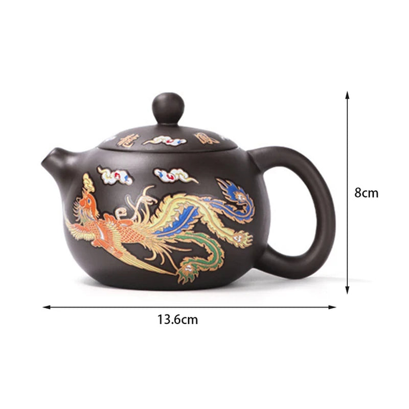 250Ml Hand-Made Purple Clay Teapot Vintage Color-Changing Purple Clay Tea Pot Easy Cleaning Gongfu Teapot Tea Brewer for Lover